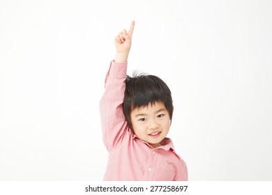 Japanese Child Pointing Up