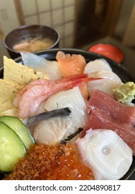 Japanese Chirashi Sushi Rice Bowl And Miso Soup