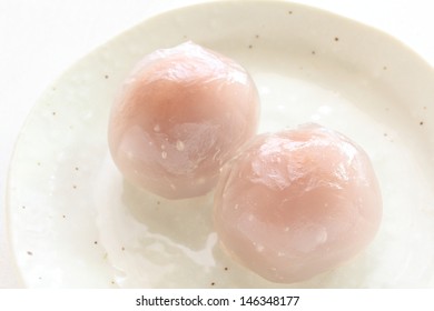 japanese confectionery, Kuzumanju on white background with copy space - Shutterstock ID 146348177