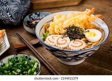 Japanese Cuisine: Delicious tempura prawn udon noodles