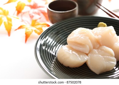 Japanese Cuisine, Freshness Scallop For Sashimi