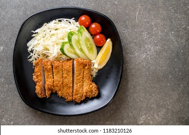 Japanese deep fried pork cutlet (tonkatsu set) - Japanese food style