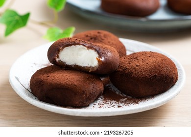 Japanese Dessert Chocolate Tiramisu Mochi Or Glutinous Rice Ball