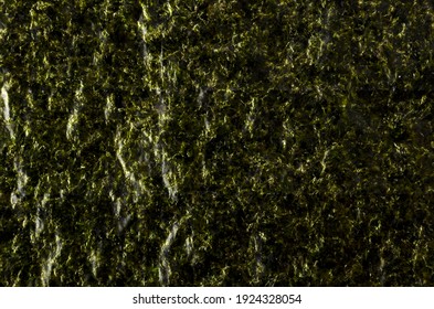 Japanese Dried Laver. Roasted Seaweed Background Or Texture