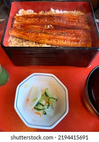 Japanese Eel Rice Bowl With Side Dishes