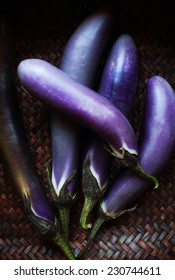 Japanese Eggplant In A Basket