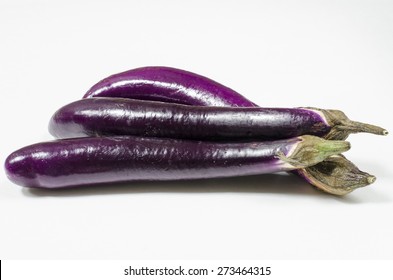 Japanese Eggplant On White Background