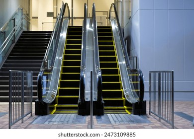 Japanese escalator in the subway  - Powered by Shutterstock