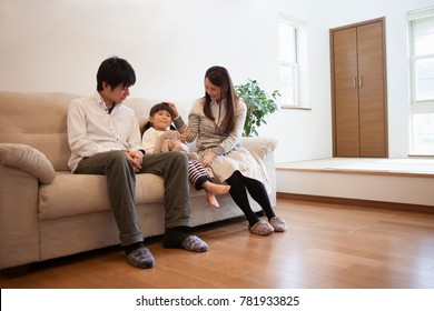 Japanese families relax in the living room - Shutterstock ID 781933825