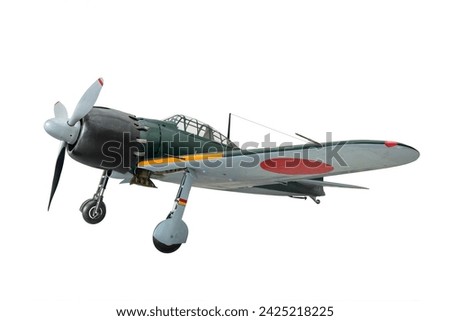Japanese fighter plane, Zero Fighter on a white background