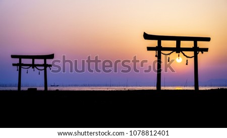 Japanese Floating Torii Gate in Kyushu, Japan.