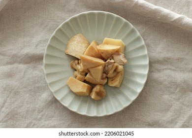 Japanese Food, Braised Bamboo Shoot And Chicken For Spring Comfort Food Image