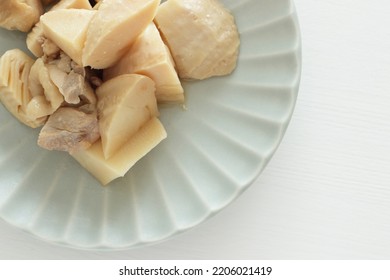 Japanese Food, Braised Bamboo Shoot And Chicken For Spring Comfort Food Image