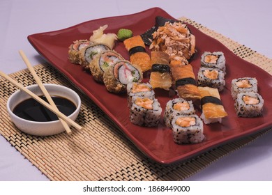 Japanese Food Combo, With Various Types Of Foods