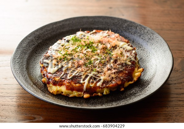 Japanese food,\
Okonomiyaki, Japanese-style\
pancakes