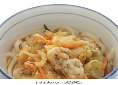 Japanese Food, Scallop Tempura On Udon Noodles