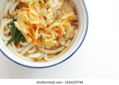 Japanese Food, Scallop Tempura On Udon Noodles