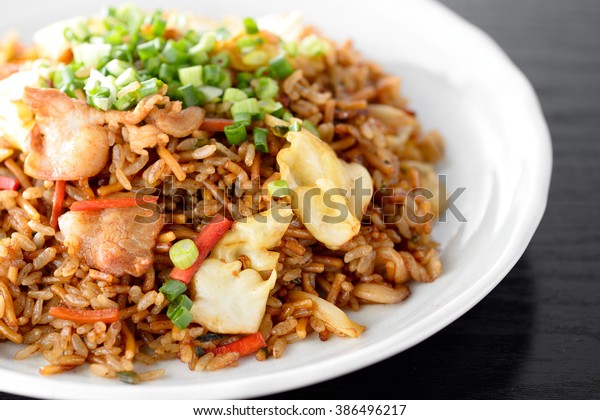 Japanese Food Sobameshi Fried Noodles Rice Stock Photo Edit Now