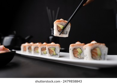 Japanese food sushi on a dark table - Powered by Shutterstock