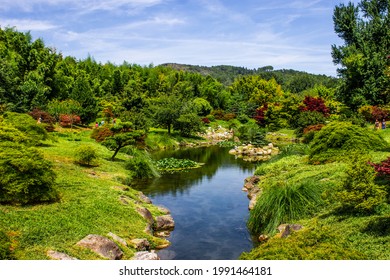 A Japanese Garden In The South Of France With A River