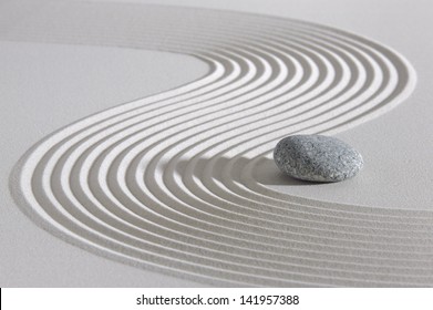 Japanese Zen Garden Stacked Stones Raked Stock Photo (Edit Now) 163779677