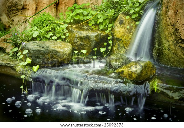 Japanese Garden Waterfalls Slow Shutter Stock Photo (Edit Now) 25092373