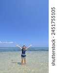 Japanese girl in Pandanon Island in the Philippines Cebu