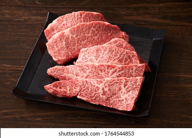 Japanese high-class meat on a plate