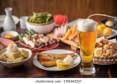 Japanese Izakaya Styke Restaurant Food With Beer