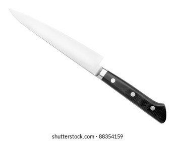 Japanese Knife On White Background (isolated With Path).