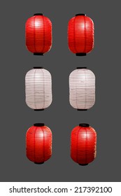 Japanese Lanterns On Grey Background