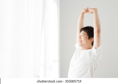 Japanese man stretch