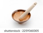 Japanese Mortar and pestle on a white background