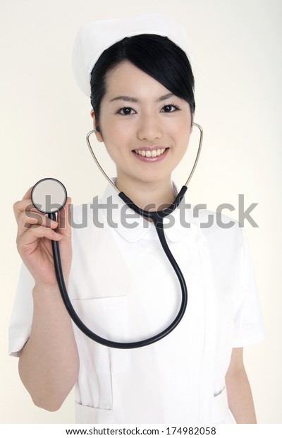 Japanese Nurse Stethoscope Stock Photo Edit Now