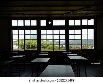 Japanese Old Classroom.Memories Of Youth.