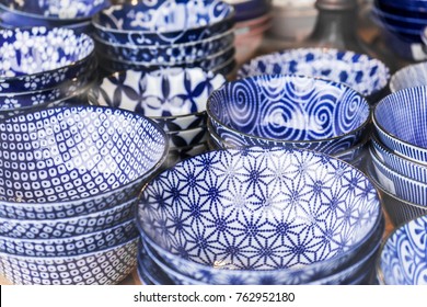 Japanese Porcelain Pottery Blue And White