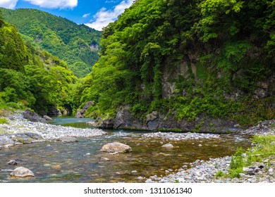 Japanese River In Okutama