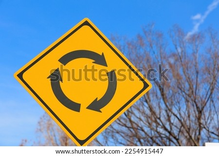 Japanese road traffic roundabout signs