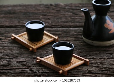 Japanese Sake Oriental Drink Style On The Table