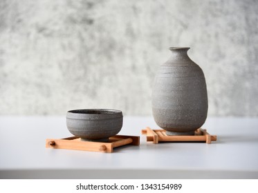 Japanese Sake Oriental Drink Style On The Table