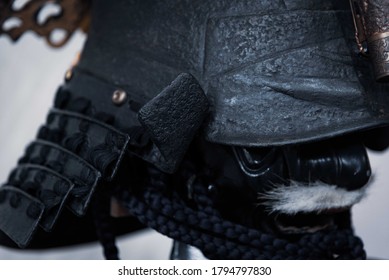 Japanese Samurai Helmet With Face Armor