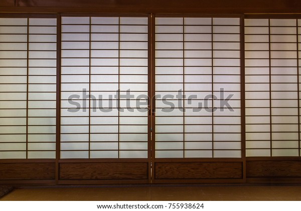 Japanese Screen Panel Sliding Door Stock Photo Edit Now 755938624