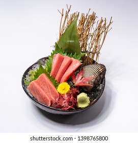 Japanese Seafood Sashimi Serve On Ice In Bowl