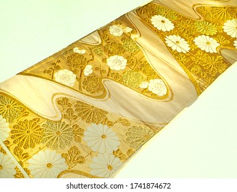 Japanese Silk Fabric Kimono Obi Cloth