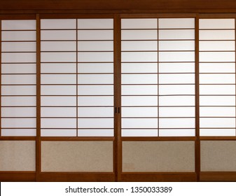 Japanese sliding doors made of natural materials consisting of wood and paper. There is a name called Shoji. - Powered by Shutterstock