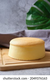 Japanese Souffle Cheesecake With Dull Background