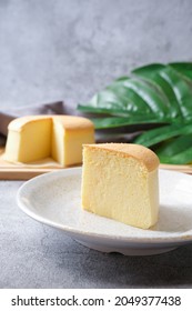 Japanese Souffle Cheesecake With Dull Background