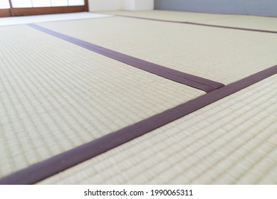 Japanese style tatami mat close-up
