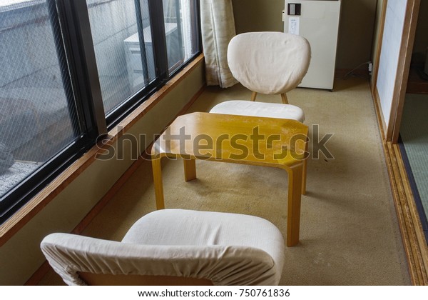 Japanese Table Chair Objects Interiors Stock Image