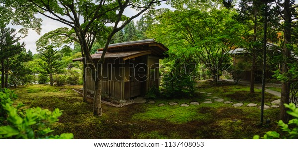 Japanese Tea House Rain Forest Garden Stock Photo Edit Now